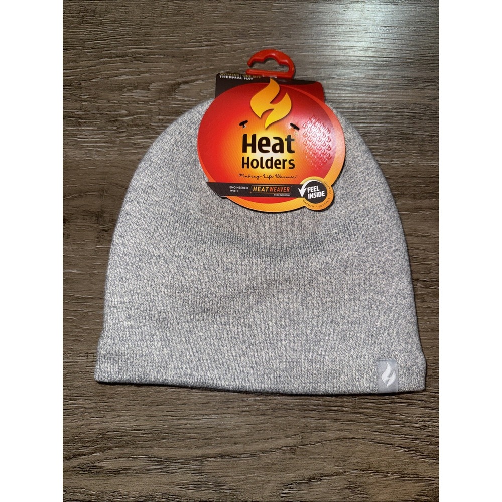 Heat Holders Womens Thermal Hat HeatWeaver Grey One Size NWT Faux Fur Lined
